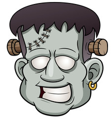 Wall Mural - illustration of Cartoon zombie face