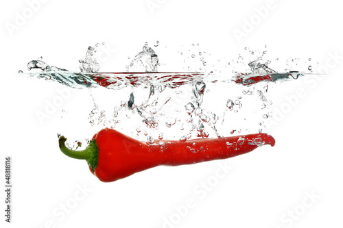 Fototapeta na wymiar Red Pepper splash