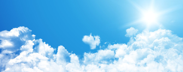 White clouds in blue sky