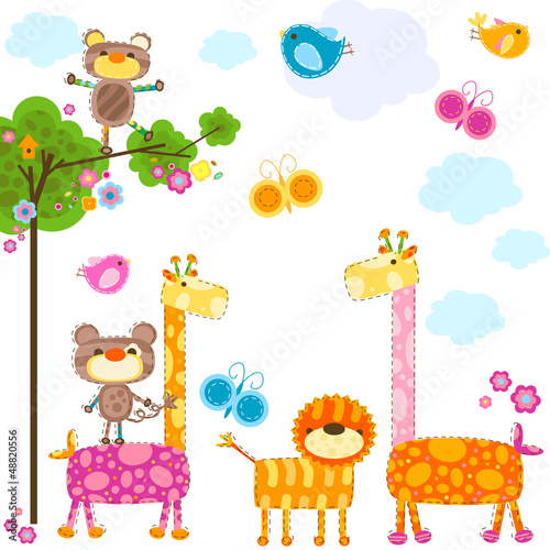 Obraz w ramie animals background