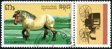 Stamp Shows A Brabant Draught Horse And Coach