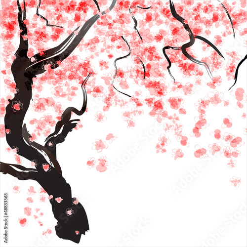 Naklejka dekoracyjna Cherry tree blossom