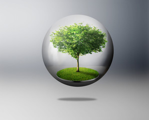 Wall Mural - tree in globe