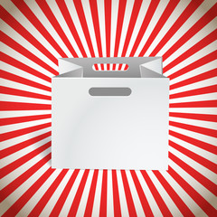 Aufkleber - Paper shopping bag with red rays