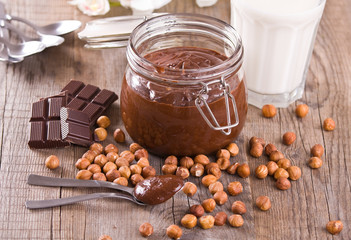 Wall Mural - Chocolate hazelnut spread.