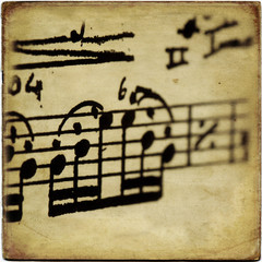 Wall Mural - Old musical score