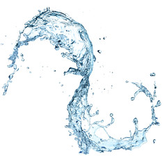 Wall Mural - Water splash over white