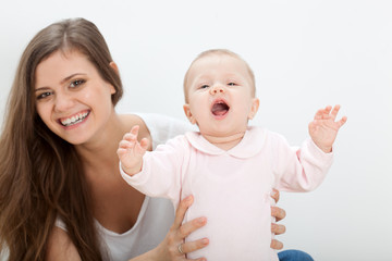 young mother and baby