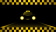 night taxi car on the road