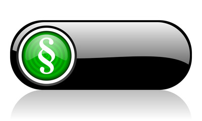 Leinwandbilder - paragraph black and green web icon on white background