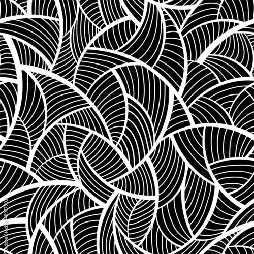 Naklejka - mata magnetyczna na lodówkę Abstract black and white seamless pattern.