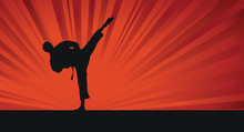Karate Silhouette Background