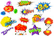 vector illustration of collection of comic book explosion