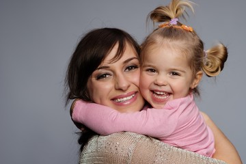 happy mother and daughter portrait