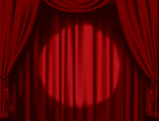 Poster - Illuminated red curtain