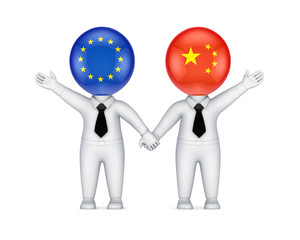 Sticker - EU-chinese parthnership concept.