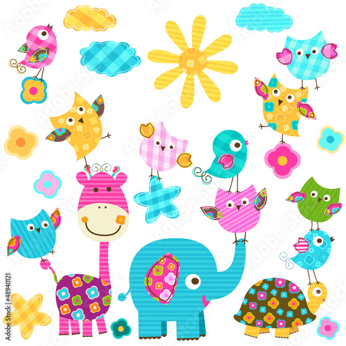 Obraz w ramie cute happy animals