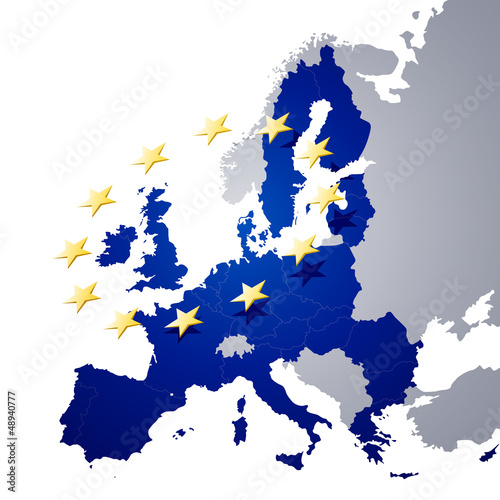 Naklejka - mata magnetyczna na lodówkę Vector Illustration of a map of European union