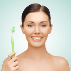 Poster - woman with toothbrush