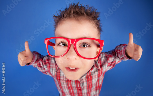 Fototapeta dla dzieci Cool five years old boy showing ok sign