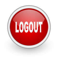 Aufkleber - logout red circle web icon on white background
