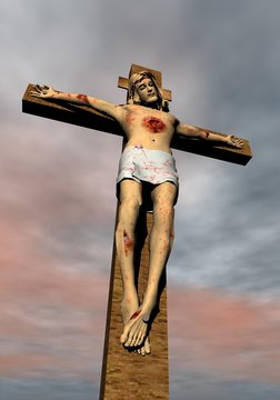 Jesus-Christ on the cross - 3D render