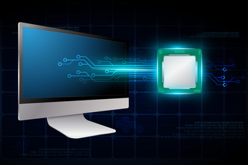 Vector desktop computer with electronic circuit board processor