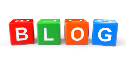 Aufkleber - Cubes Blocks with Blog sign