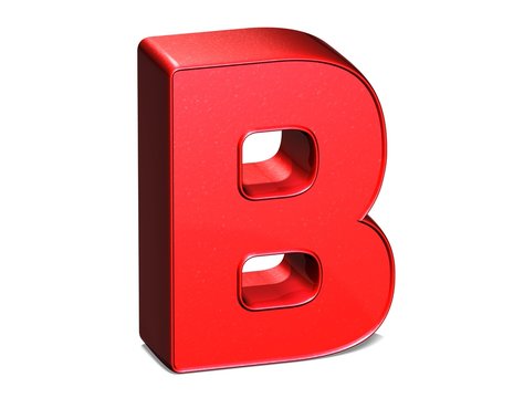 3D shiny red letter collection over white background