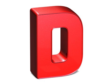 3D shiny red letter collection over white background