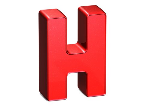 3D shiny red letter collection over white background