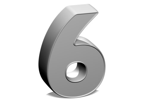 3D shiny grey number collection over white background