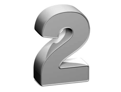 3D shiny grey number collection over white background