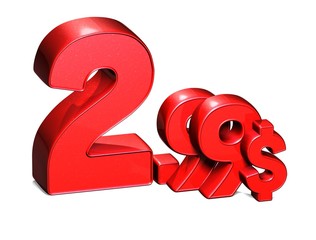 Poster - 3D Red Special Price USD collection over white background