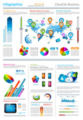 Fototapete - Infographic elements - set of paper tags