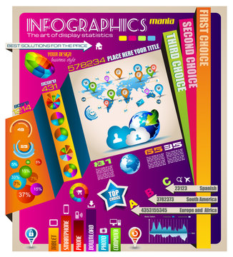 Infographic elements - set of paper tags