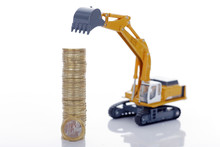 Euro Coins With Digger