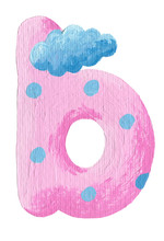 Pink Letter B With Cloud