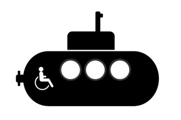 Sticker - Sous-marin pour personnes handicapés