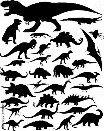 Naklejka dekoracyjna dinosaur silhouettes