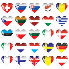 Hearts of European countries