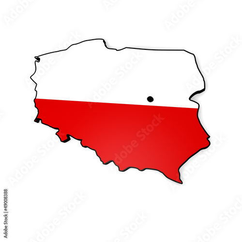 Fototapeta na szkło Poland, 3d map