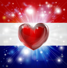 Poster - Love Netherlands flag heart background