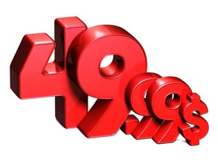 Poster - 3D Red Special Price USD collection over white background