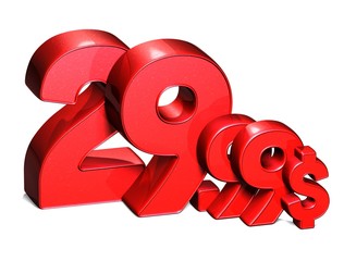 Poster - 3D Red Special Price USD collection over white background