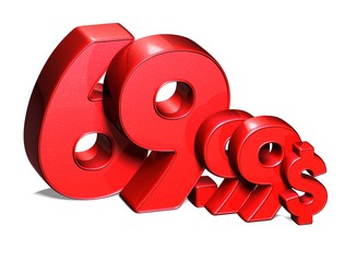 Poster - 3D Red Special Price USD collection over white background