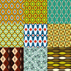 Wall Mural - retro  pattern collection