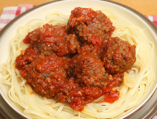 Canvas Print - Meatballs with Pasta