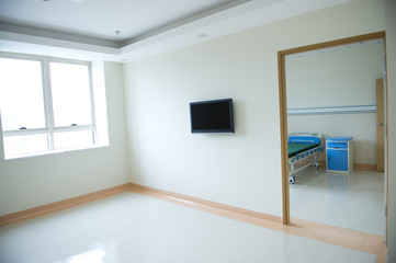 Poster - empty hospital room.