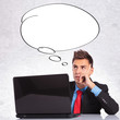 © Viorel Sima - business man with blank bubble for his thoughts